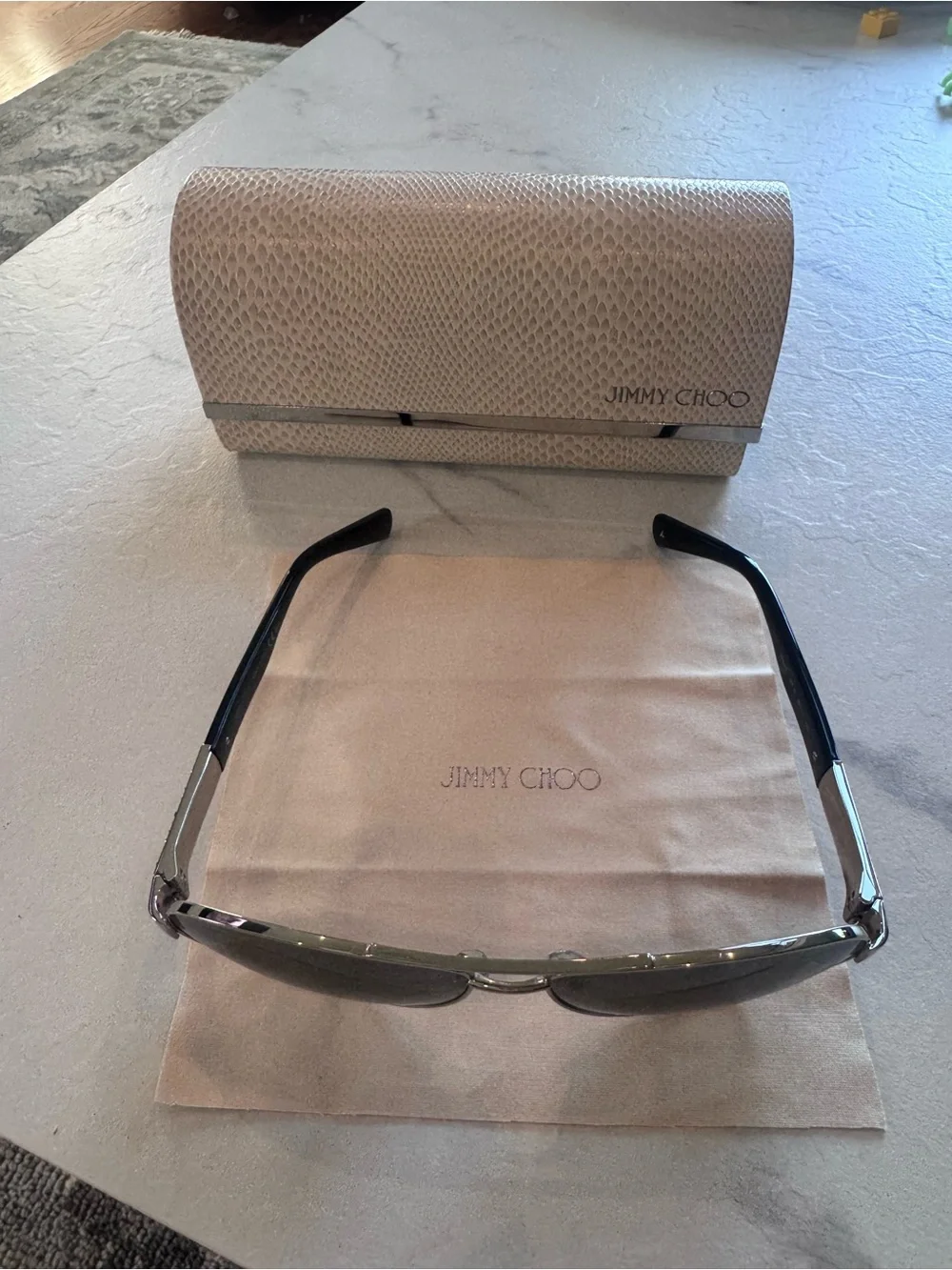 Jimmy Choo Women's Aviator Sunglasses with Crystal Case & Cloth included. NEW